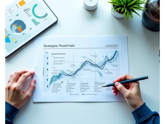 Illustration d'une roadmap stratégique avec des jalons, symbolisant une planification sur mesure