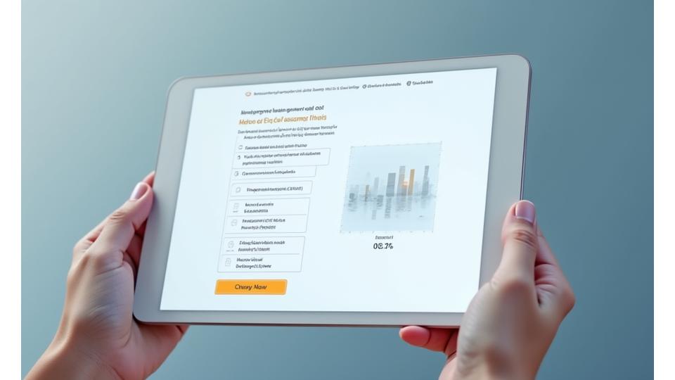 Interface d'un outil d'auto-diagnostic en ligne, avec des questions interactives et une barre de progression.